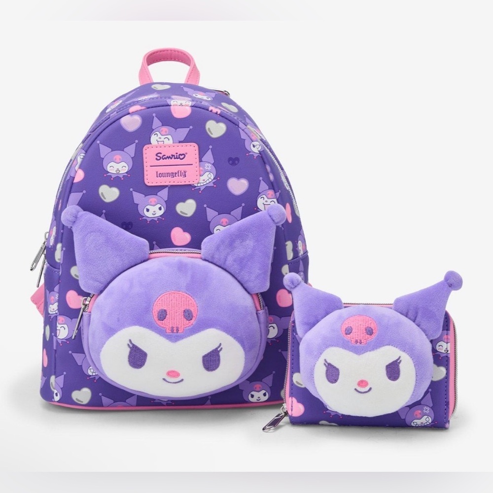 Loungefly Kuromi Plush Backpack- NWT - Picture 5 of 5